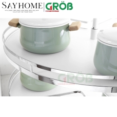 Mâm xoay GROB GM304-270.8/270.9 góc 270 inox 304 đáy Melamin, nan dẹt - Hàng chính hãng GROB