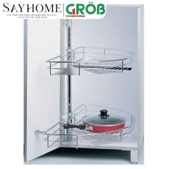 Mâm xoay GROB GR- 180A, GR- 180B góc 180 inox mạ Crom, nan sợi - Hàng chính hãng GROB
