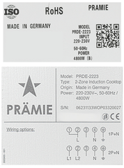 Bếp từ Pramie PRDE-2223 Nhập khẩu ĐỨC - Chính hãng