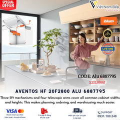 Bộ hộp lực Blum AVENTOS HF 20F2800 Alu 6887795