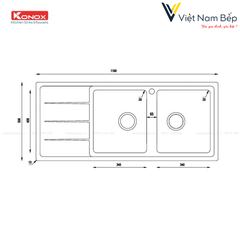 Chậu rửa bát Turkey sink Beta 1160 – Bàn trái - Chính hãng KONOX