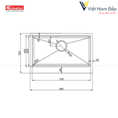 Chậu rửa bát Workstation Sink – Apron Sink KN8051AS Retta - Chính hãng KONOX