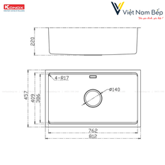 Chậu rửa bát chống xước Undermount Sink KN8146SU Dekor Basic - Chính hãng KONOX