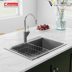 Chậu rửa bát Granite Sink Ruvita 680 – Grey - Chính hãng KONOX