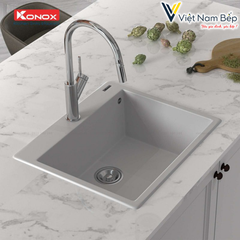 Chậu rửa bát Granite Sink Ruvita 680 – White Silver - Chính hãng KONOX