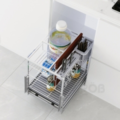 Kệ dao thớt GROB CS-20/25/30/35/40 đa năng inox mạ Crom, nan vuông - Hàng chính hãng GROB