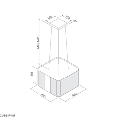 Máy hút mùi treo độc lập CUBE F-181 - Hàng chính hãng Malloca