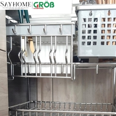 Kệ dao thớt GROB GCO304-30/35/40/50 đa năng Mix Oval, inox 304 - Hàng chính hãng GROB