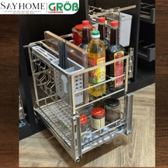 Kệ dao thớt GROB GCO304-30/35/40/50 đa năng Mix Oval, inox 304 - Hàng chính hãng GROB