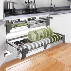 Kệ chén dĩa GROB GH- 61A/71A/76A/81A/91A inox hộp âm tủ - Hàng chính hãng GROB