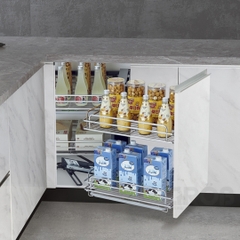 Kệ góc liên hoàn GO304-90L(Trái)/90R(Phải) GROB inox 304, nan Oval GO304-90L(Trái)/90R(Phải) - Hàng chính hãng GROB