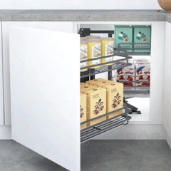 Kệ góc liên hoàn GROB GP-90L/90R hợp kim phủ Nano, nan dẹt - Hàng chính hãng GROB