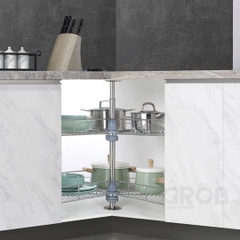 Mâm xoay GROB GR304-270A/270B góc 270 inox 304, nan tròn - Hàng chính hãng GROB