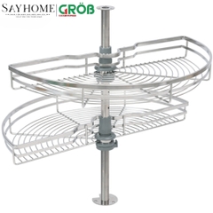 Mâm xoay GROB GV304-180A/180B góc 180 độ inox SUS304, nan dẹt - Hàng chính hãng GROB