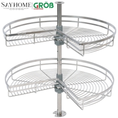 Mâm xoay GROB GV304-270A/270B góc 270 độ inox SUS304, nan dẹt - Hàng chính hãng GROB