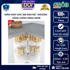 Mâm xoay góc 360 inox SUS304 GROB - Nan dẹt