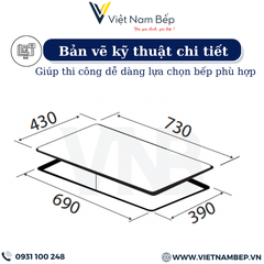 Bếp điện từ đôi kết hợp KAFF KF-073IC - Bảo hành chính hãng 5 năm