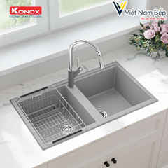 Chậu rửa bát Granite Sink Phoenix 860 Grey - Chính hãng KONOX