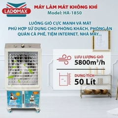 Máy quạt làm mát hơi nước 50L LADOMAX HA-1850 PHÍM CƠ  - Chính hãng