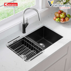 Chậu rửa bát Granite Sink Veloci 760D Black - Chính hãng KONOX