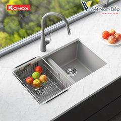 Chậu rửa bát Granite Sink Veloci 760D Grey  - Chính hãng KONOX