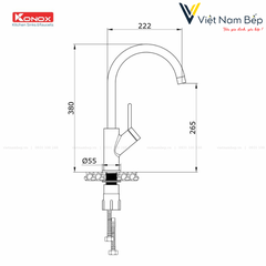 Vòi rửa bát Modo Black - Chính hãng KONOX