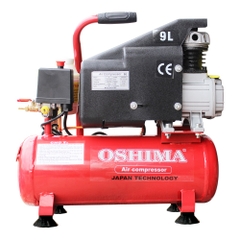 Máy nén khí Oshima 9L 1.0HP Đỏ Điện 1 pha (có dầu, nhanh, dây đồng)
