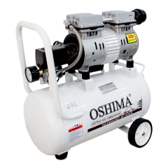 Máy nén khí Oshima 24L 2.0HP Trắng sữa Điện 1 pha (không dầu, chậm, dây đồng)