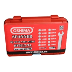 Cờ lê Oshima BVM12-TL Bạc (vòng miệng trợ lực-bộ 12c 8mm, 9mm, 10mm, 11mm, 12mm, 13mm, 14mm, 15mm, 16mm, 17mm, 18mm, 19mm)