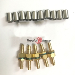 Bộ cos ép dây máy rửa xe (đầu đực + cái + áo ép) - Ren 13 mm