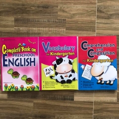 Vocabulary for Kindergarten (Bò) + Complete Book on Preschool English (Rùa) + Kinder garten comprehension (Cừu) - 3 quyển