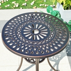 Bàn Nhôm Đúc Họa Tiết Cánh Hoa