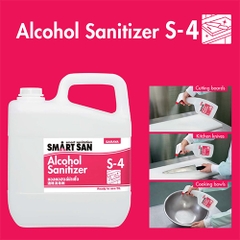 Cồn sát khuẩn Saraya Smart San Food Grade Alcohol Sanitizer S-4 (Dùng trong thực phẩm) - Can 5 Lít