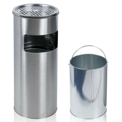 Thùng rác inox gạt tàn tròn 250 x 610 hàng nhập khẩu cao cấp