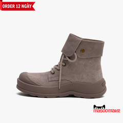 Giày MASOOMAKE Leather Big Head Boots Coconut Milk Ash