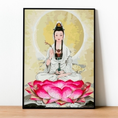 Tranh số hóa Đại Bi Quan Âm đã căng khung 40x50cm
