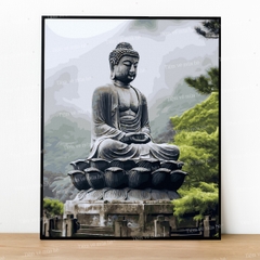 Tranh số hóa Phật Định Sương Quang đã căng khung 40x50cm