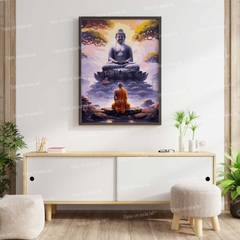 Tranh số hóa Thính Pháp đã căng khung 40x50cm