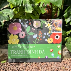 Tranh đính đá Nhiệm màu đã căng khung 40x50cm có backboard