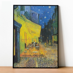 Tranh số hóa - Cà phê vỉa hè trong đêm Van Gogh đã căng khung 40x50cm 21 màu