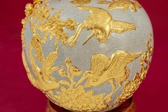 Bình Hút Lộc Diên Niên Trường Thọ Men Rạn Dát Vàng Bát Tràng