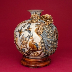 Bình Hút Lộc Công Danh Phú Quý Men Rạn Bát Tràng