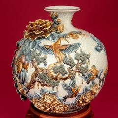 Bình Hút Lộc Công Danh Phú Quý Men Rạn Bát Tràng