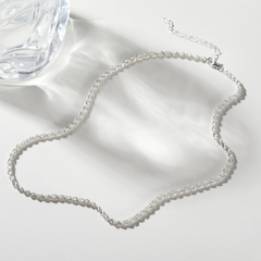 Dây Chuyền Bạc 925 Trơn Xoắn Twist - VCN03