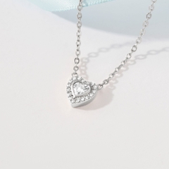 Dây Chuyền Bạc 925 Trái Tim Đính Đá Crystal Heart - VYN46