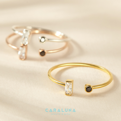 Nhẫn Bạc 925 Hở Đá Baguette Dọc Cool Lady - BR44