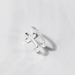 (1 Cái) Khuyên Tai Kẹp Vành Bạc 925 Đính Đá Pave Ear Cuff - VCE06