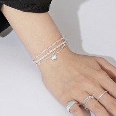 Lắc Tay Bạc 925 Tim Phồng Puffed Heart - VCB08