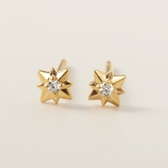 Khuyên Tai Stud Bạc 925 Hình Ngôi Sao 8 Cánh Star Stud - VCE21