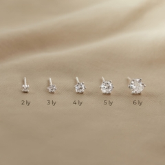 Khuyên Tai Stud Bạc 925 Đính 1 Đá Nhiều Size Basic Stud - VCE30